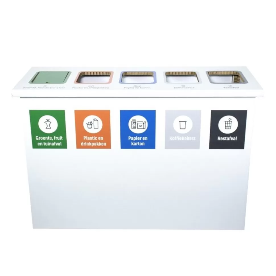 KarTent Bedrukte Producten^Kartonnen Eco Bin Vijf Vakken