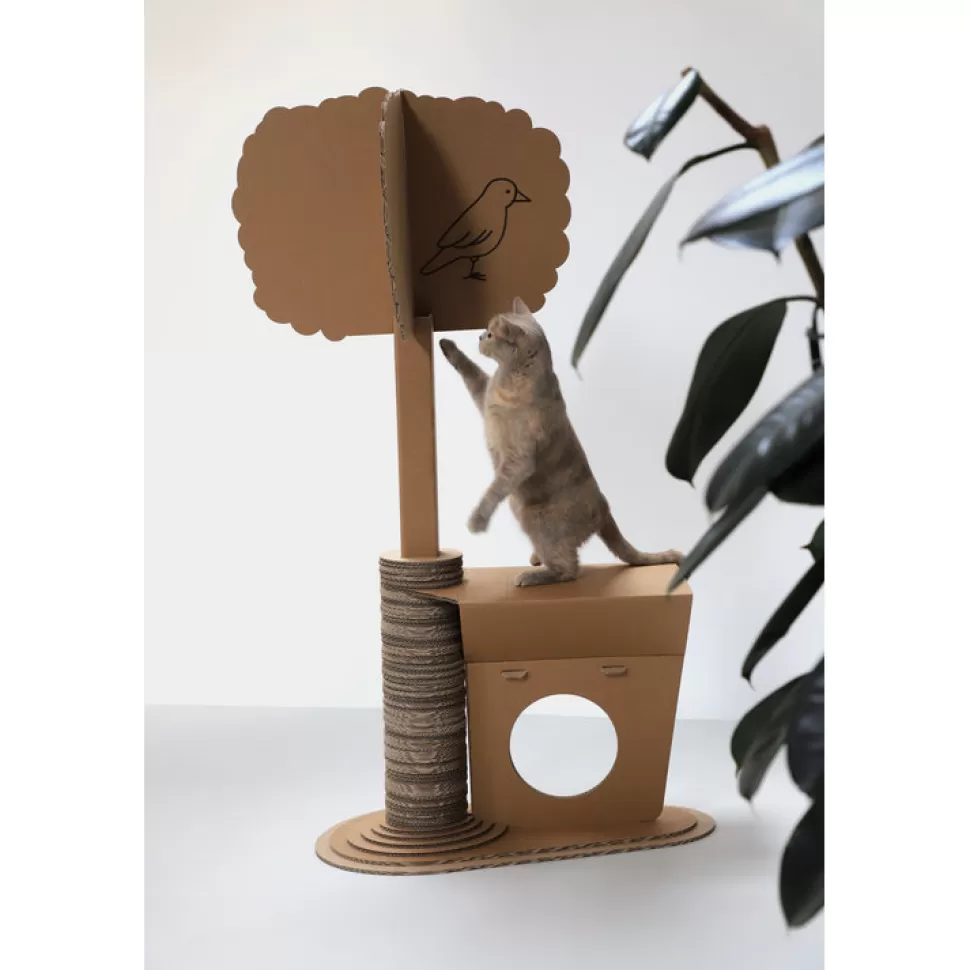 KarTent Huisdieren^Kartonnen Katten Krabpaal Met Boom